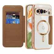Etui SmartMag Book z Magsafe tehnologijo in RFID denarnico za Google Pixel 10 Pro XL - brown