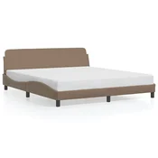 Vidaxl Posteljni okvir Dover kapučino 180x200 cm umetno usnje