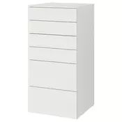 SMASTAD / PLATSA Komoda sa 6 fioka, bela/bela, 60x57x123 cm