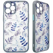 Hurtel ovitek Design Case za iPhone 12 Pro Max, temno moder cvetlični