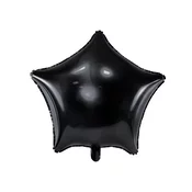 PartyDeco Balon iz folije - Črna zvezda 48 cm