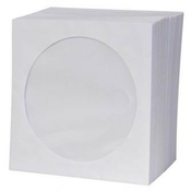 Ovojnica za 1 CD, papirnata, bela, z okencem, z logotipom, 100 kosov