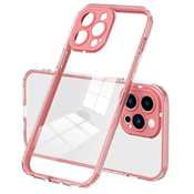 Hibridni ovitek Crystal Bumper z vgrajeno zaščito zadnje kamere za iPhone 13 Pro Max - metallic pink