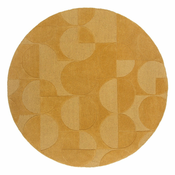 Žuti vuneni okrugli tepih o 160 cm Gigi - Flair Rugs