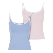 Urban Classics Top modra/svetlo roza/bela
