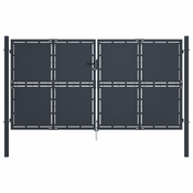 vidaXL Vrtna vrata iz jekla 300x175 cm antracitna