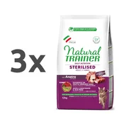 Natural Trainer Cat Sterilised Adult, raca - različna pakiranja 3 x 1,5 kg