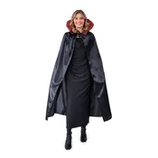 Satenasti party plašč s okrasnim ovratnikom, črn, 120 cm