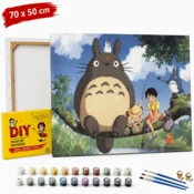 shumee Slika po številkah z okvirjem Totoro 70x50 cm