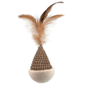 Igrača MC Natural Fun stožec s peresi karton/pliš bela 6 cm