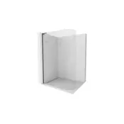 Mexen Kioto-R L zaobljena tuš stena Walk-in 100 x 200 cm, prozorna, črna - 800-100-103-70-06