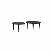 Črne okrogle mizice v kompletu 2 ks o 75 cm Tobias – Light & Living