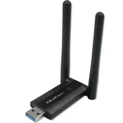 Zunanja omrežna kartica Qoltec | Hitri USB DUAL Wi-Fi adapter | 2 x 2dBi | Standardni AC | USB 3.0 | 1200Mb/s | 2,4GHz | 5GHz