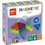 Konstrukcijski set Apli Kids - S prozirnim magnetnim plocicama, 18 dijelova