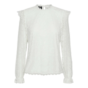 Womens White Blouse with Lace Pieces Olline - Women