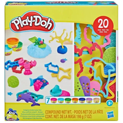 Play-Doh: 20-delni komplet podvodnega sveta z 7 lončki barvnega plastelina - Hasbro