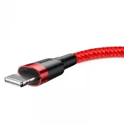 shumee Vzdržljiv upogljiv USB kabel Iphone Lightning QC3.0 1.5A 2M rdeč