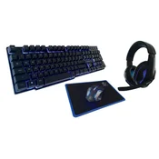 REBELTEC Žicni set tipkovnica + miš + podloga + slušalice SHERMAN Gaming USB crni s pozadinskim osvjetljenjem