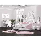 Deciji tapacirani krevet LILI EXCLUSIVE - rozi - 160x80 cm