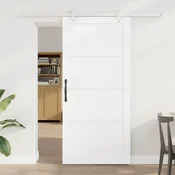 vidaXL Drsna vrata 93 x 202 cm Inženirski les Bela