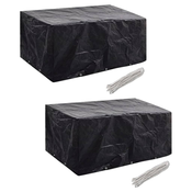 vidaXL Pokrivalo za vrtno pohištvo 2 kosa z 10 obročki 240x140cm