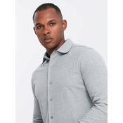 Ombre Mens SLIM FIT shirt in decorative fabric - blue