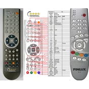 General FINLUX RCF100, RCF150, RCF151 - združljiv daljinski upravljalnik znamke General