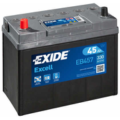 Exide akumulatorja lator Exide excell EB457. 45L+ 300A(EN) 237x127x227 ozke kleme 45Ah
