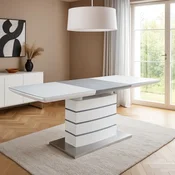 Trpezarijski sto Valerio MDF Beli visoki sjaj 1400(1800)x800x750 mm