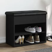vidaXL Klop za čevlje črna 62x32x50 cm inženirski les