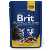 Brit Premium Cat Chicken & Turkey aluminijaste vrečke 24 x 100 g