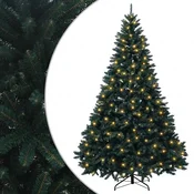 Vidaxl Umetno božično drevesce s tečaji temno zeleno 300 cm 300 LED