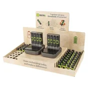 Stojalo GP ReCyko Premium/2x polnilnik GP + priklopna postaja/26x AA + 16x AAA/2x adapter USB-A
