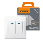 shumee Dvosmerno stikalo z LED osvetlitvijo ozadja, belo, Videx Binera