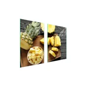 shumee STEKLENA ZAŠČITNA KROŽNIKA ZA KUHINJO 65x52 ANANAS