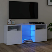 VIDAXL TV ormarić s LED svjetlima (120x30x50cm), visoki sjaj bijeli
