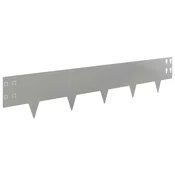 Vidaxl Robovi trave 10 szt. 100 x 20 cm Jeklo Srebrna