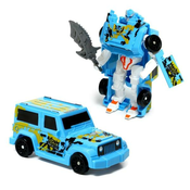Transformer avto/robot plast 14cm moder, 17x26x6cm