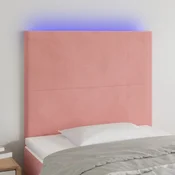 Vidaxl vidaXL Vzglavje postelje z LED svetlo roza 100x5x118/128 cm žamet