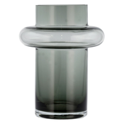 Vaza TUBE, 20 cm, dimljeno steklo, Lyngby Glas