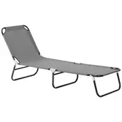 Homestar Ležalnik za sončenje nastavljiv naslon za hrbet 188x56x28 cm siv