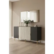 Hanah Home komoda Poli 150, 150 cm, antracit / travertin / zlatna