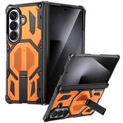GS Ovitek za Samsung Galaxy Z Fold 8 Ultra Armor s stojalom in tečajem za MagSafe, oranžen