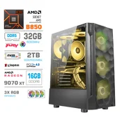 Računalnik MEGA MT S7 R7-7800X3D/RX9070 XT/32GB-DDR5/2TB-4.0/750W/Brez OS RGB + Estetski napajalni kabli [Rumena/Črna]