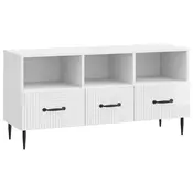 vidaXL TV omarica Bela visok sijaj 102 x 34,5 x 50 cm Inženirski les