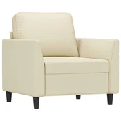 Vidaxl Fotelj krem 60 cm umetno usnje