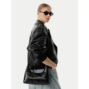 Calvin Klein Torba za čez ramo Foil Logo Glossy Shoulder  črna