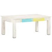 shumee Klubska mizica bela 110x60x45 cm trden mangov les