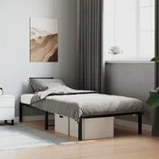 shumee vidaXL Kovinski posteljni okvir črne barve 90x200 cm
