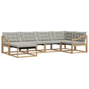 Set vanjskih sofa 6 pcs Bijela i svjetlosiva
